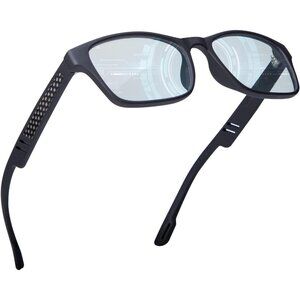 Unisex Matte Black Sleek Frame Digital Interface With Futuristic Smart Glasses